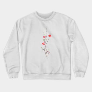 red winter plum watercolor flowers Crewneck Sweatshirt